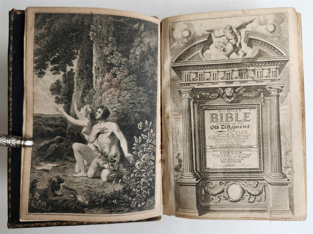 1669 BIBLE in ENGLISH antique ORIGINAL BINDING by John Bill & Christopher Barker