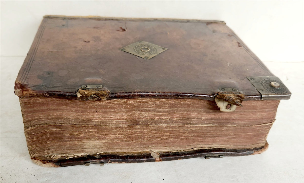 1642 BIBLE in ENGLISH antique ORIGINAL BINDING by Robert Barker OT & NT w/titles