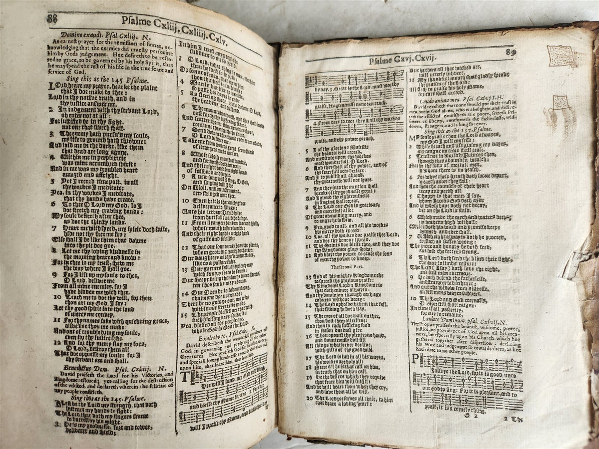1642 BIBLE in ENGLISH antique ORIGINAL BINDING by Robert Barker OT & NT w/titles