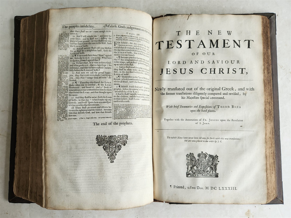 1683 BIBLE in ENGLISH antique ORIGINAL BINDING rare FOLIO King James version
