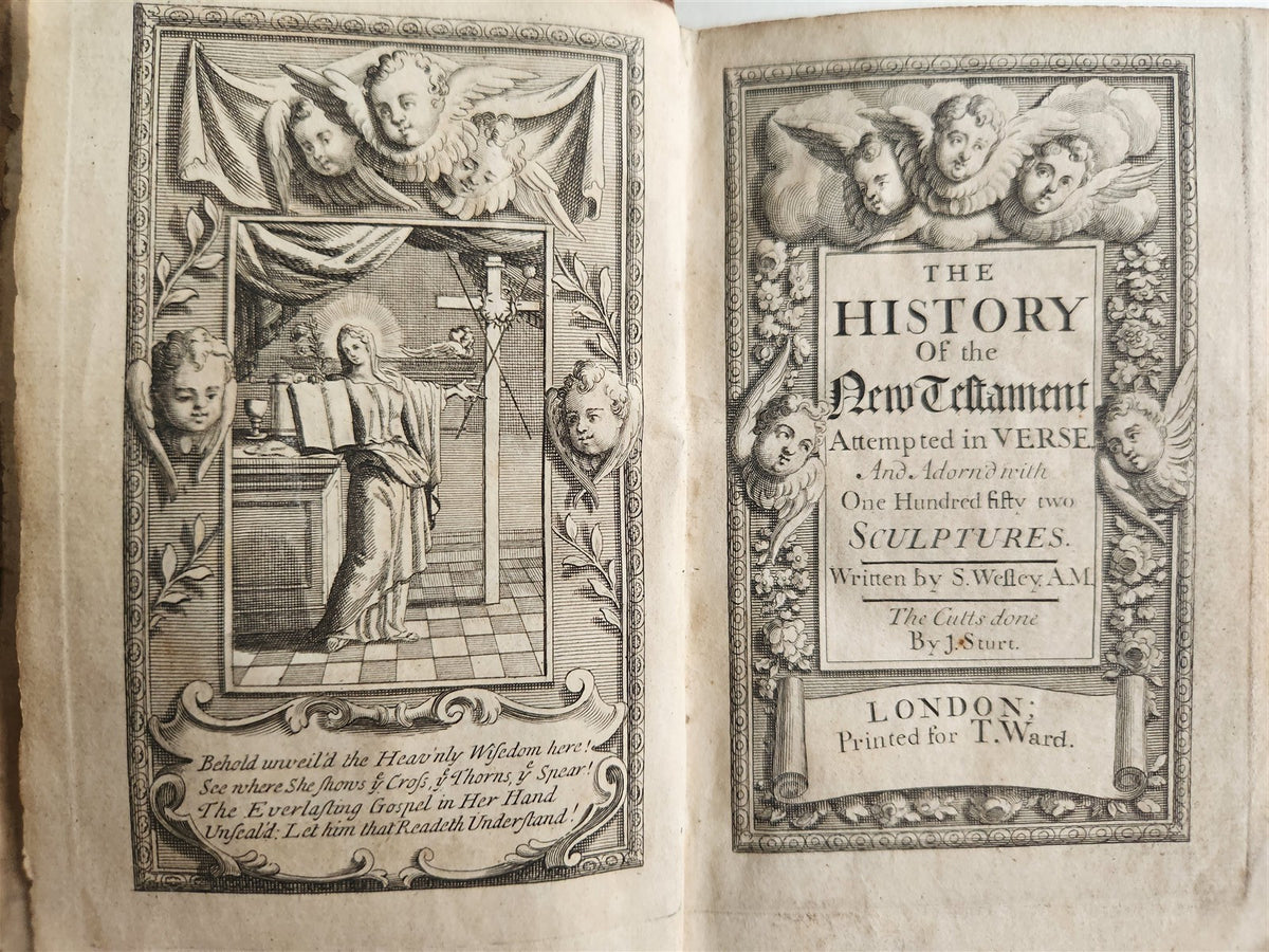 1717 HISTORY of NEW TESTAMENT in ENGLISH antique ILLUSTRATED by J. STURT bible