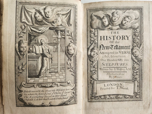 1717 HISTORY of NEW TESTAMENT in ENGLISH antique ILLUSTRATED by J. STURT bible