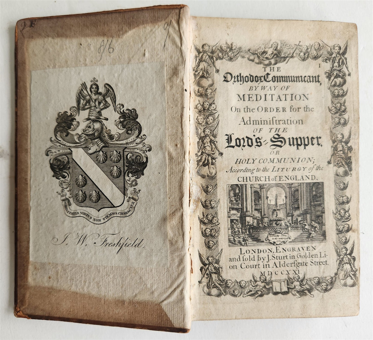 1721 ORTHODOX COMMUNICANT in ENGLISH antique ILLUSTRATED by J. STURT