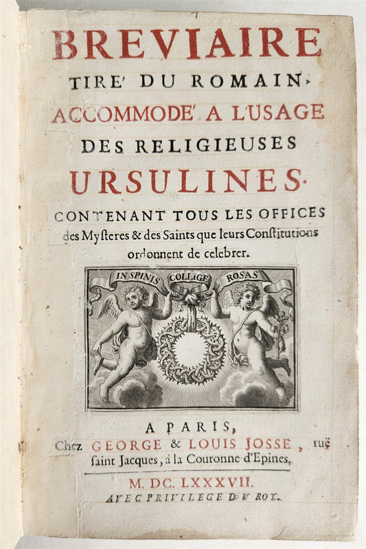 1687 BREVIARIUM in LATIN antique ILLUSTRATED Breviaire tire du romain