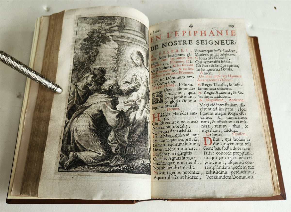 1687 BREVIARIUM in LATIN antique ILLUSTRATED Breviaire tire du romain