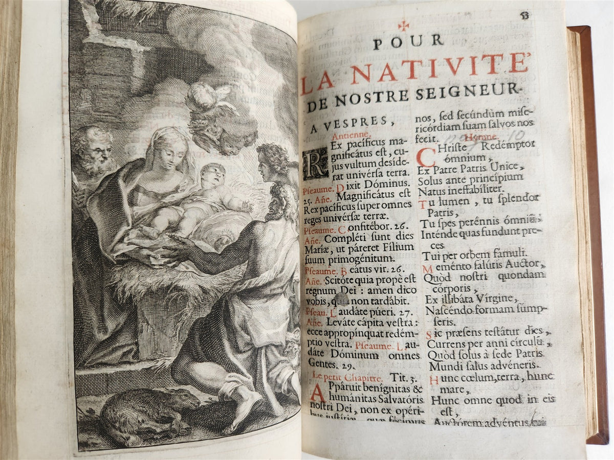 1687 BREVIARIUM in LATIN antique ILLUSTRATED Breviaire tire du romain