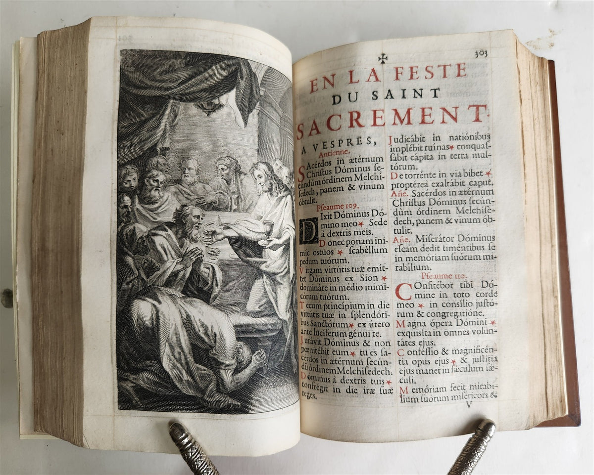 1687 BREVIARIUM in LATIN antique ILLUSTRATED Breviaire tire du romain