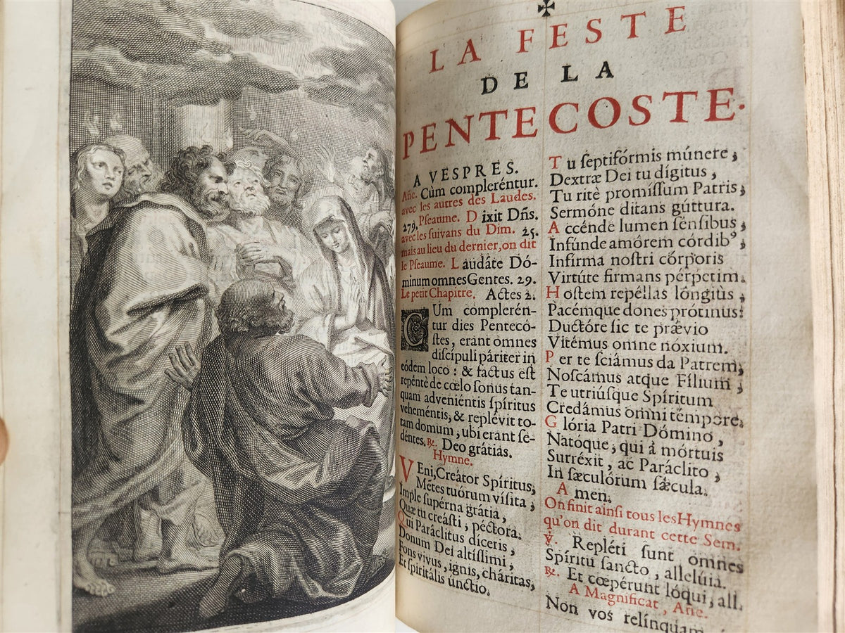 1687 BREVIARIUM in LATIN antique ILLUSTRATED Breviaire tire du romain