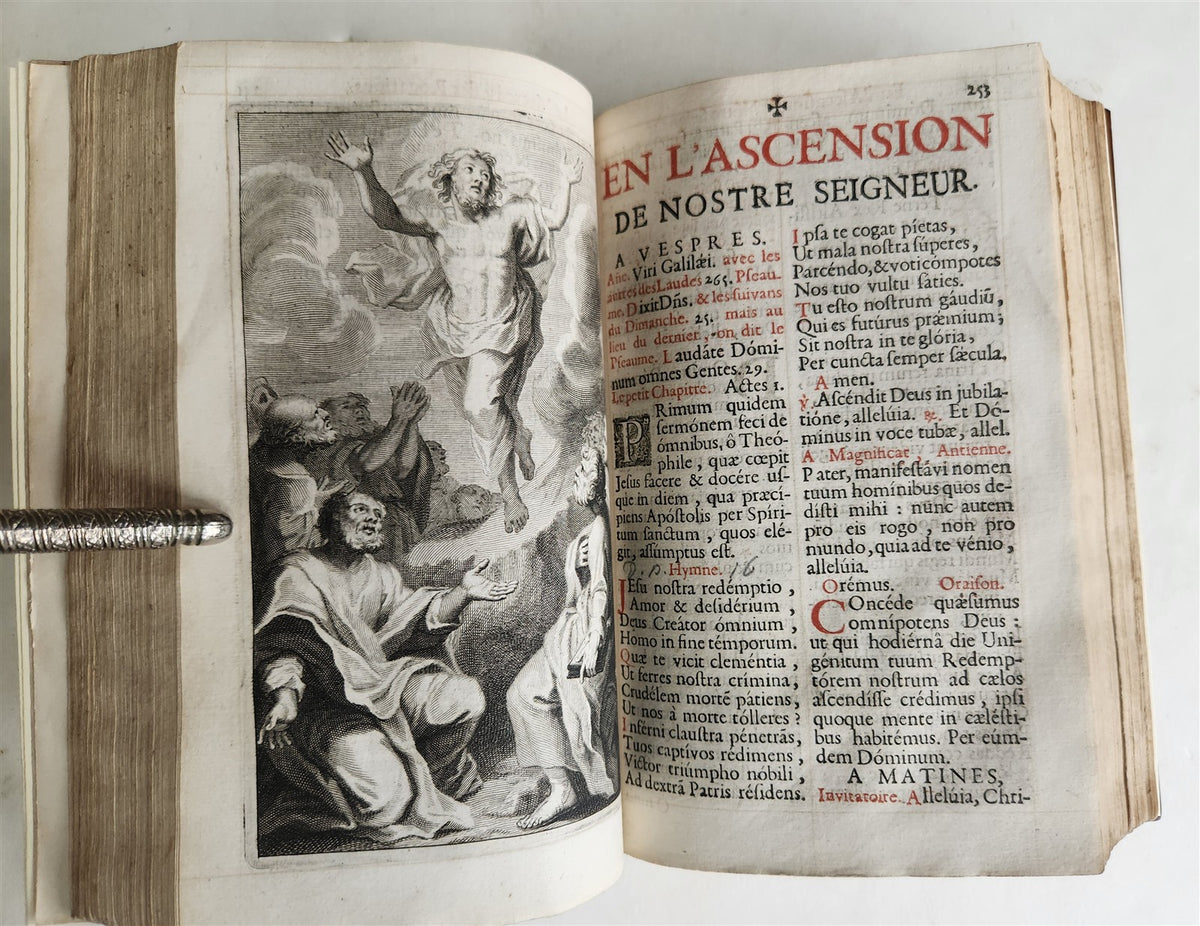 1687 BREVIARIUM in LATIN antique ILLUSTRATED Breviaire tire du romain