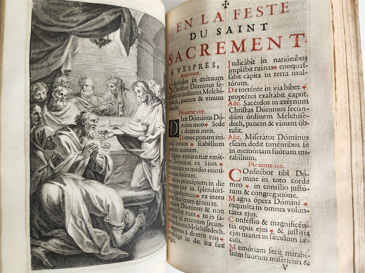 1687 BREVIARIUM in LATIN antique ILLUSTRATED Breviaire tire du romain
