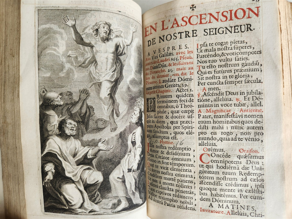 1687 BREVIARIUM in LATIN antique ILLUSTRATED Breviaire tire du romain