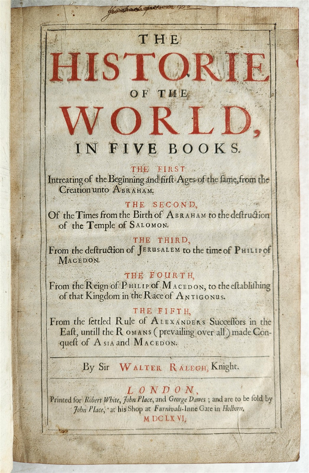 1666 HISTORY of the WORLD by WALTER RALEIGH antique ILLUSTRATED w/8 MAPS English