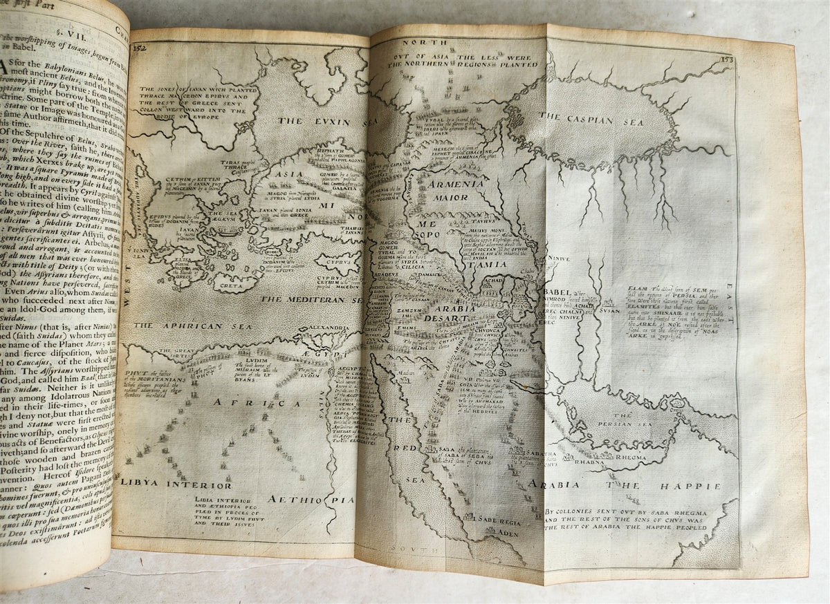 1666 HISTORY of the WORLD by WALTER RALEIGH antique ILLUSTRATED w/8 MAPS English