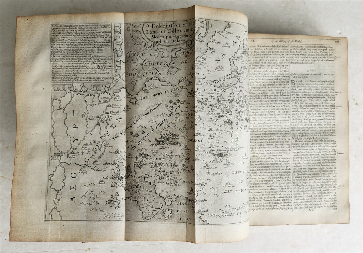 1666 HISTORY of the WORLD by WALTER RALEIGH antique ILLUSTRATED w/8 MAPS English