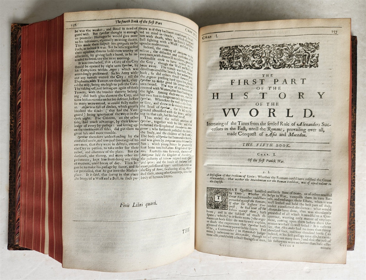 1666 HISTORY of the WORLD by WALTER RALEIGH antique ILLUSTRATED w/8 MAPS English