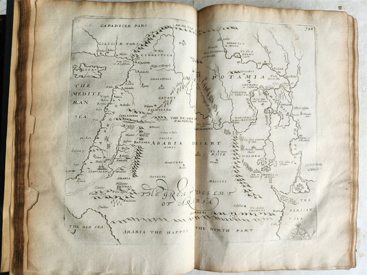1677 HISTORY of the WORLD by WALTER RALEIGH antique ILLUSTRATED w/8 MAPS English