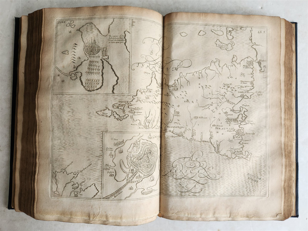 1677 HISTORY of the WORLD by WALTER RALEIGH antique ILLUSTRATED w/8 MAPS English