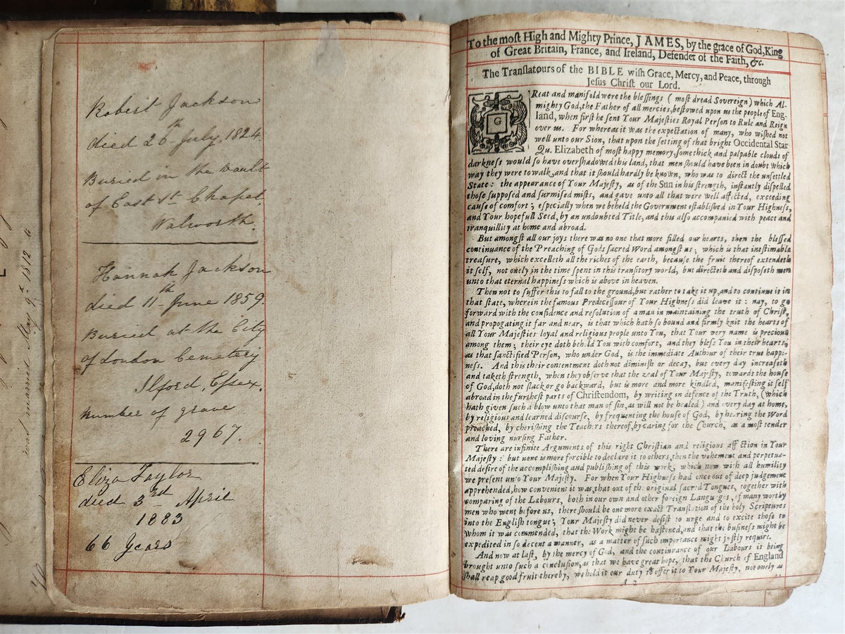 1677 BIBLE in ENGLISH antique King James version CAMBRIDGE 17th CENTURY