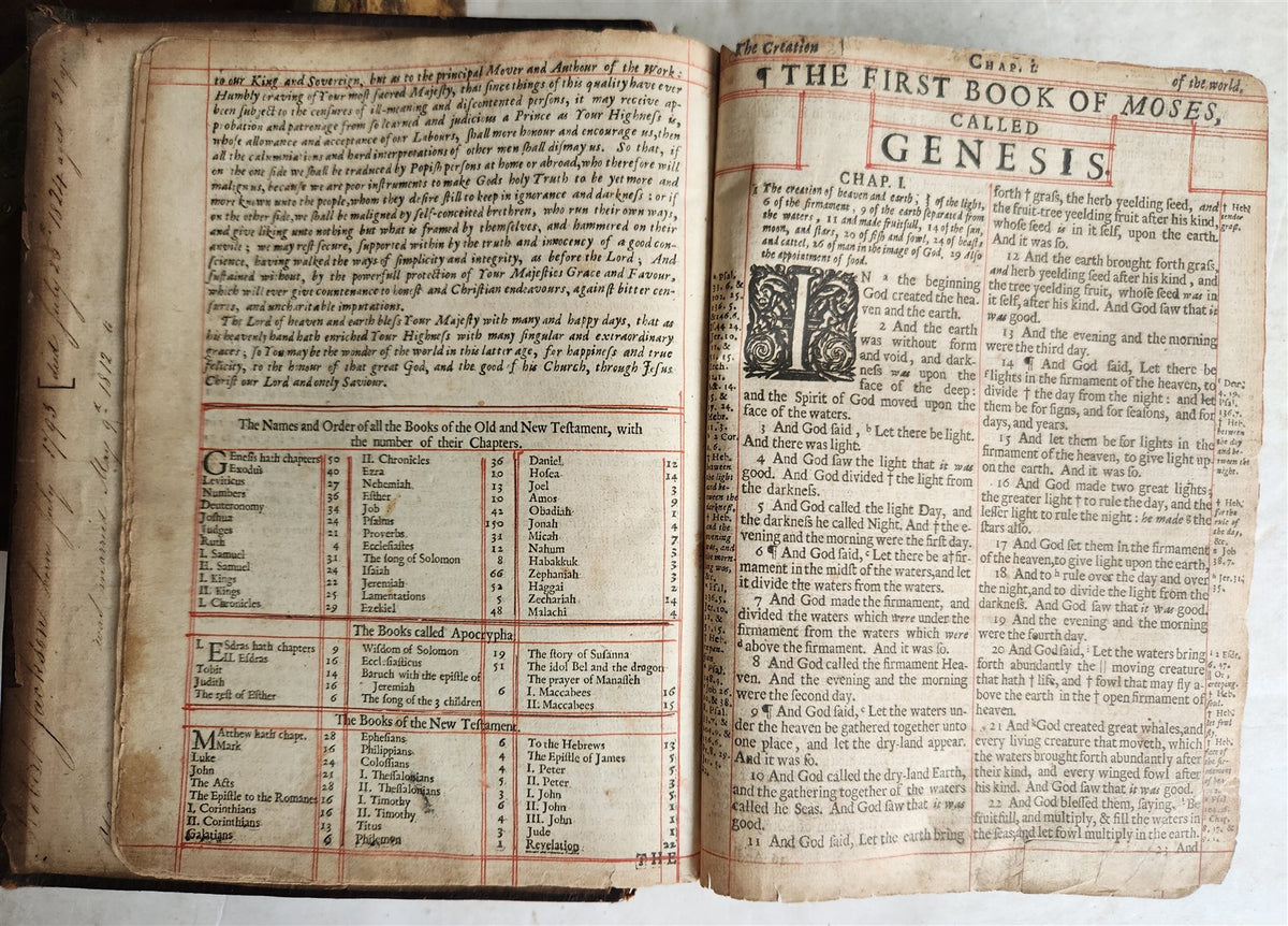 1677 BIBLE in ENGLISH antique King James version CAMBRIDGE 17th CENTURY