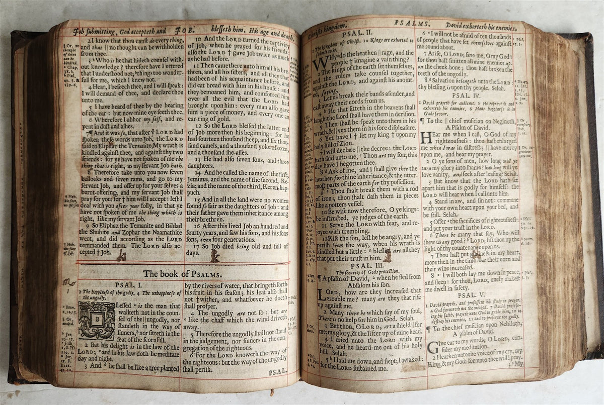 1677 BIBLE in ENGLISH antique King James version CAMBRIDGE 17th CENTURY