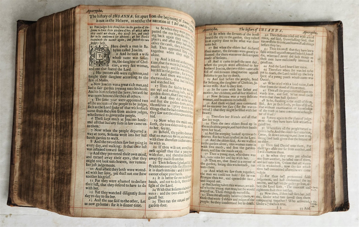 1677 BIBLE in ENGLISH antique King James version CAMBRIDGE 17th CENTURY