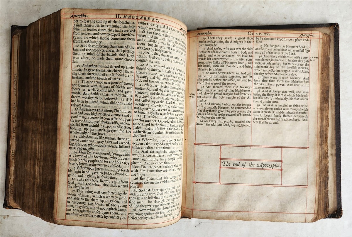 1677 BIBLE in ENGLISH antique King James version CAMBRIDGE 17th CENTURY