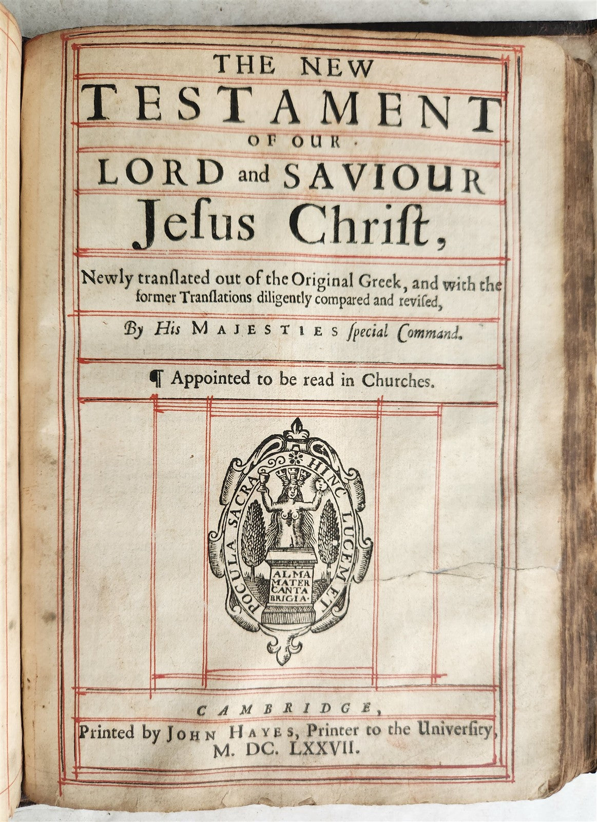 1677 BIBLE in ENGLISH antique King James version CAMBRIDGE 17th CENTURY