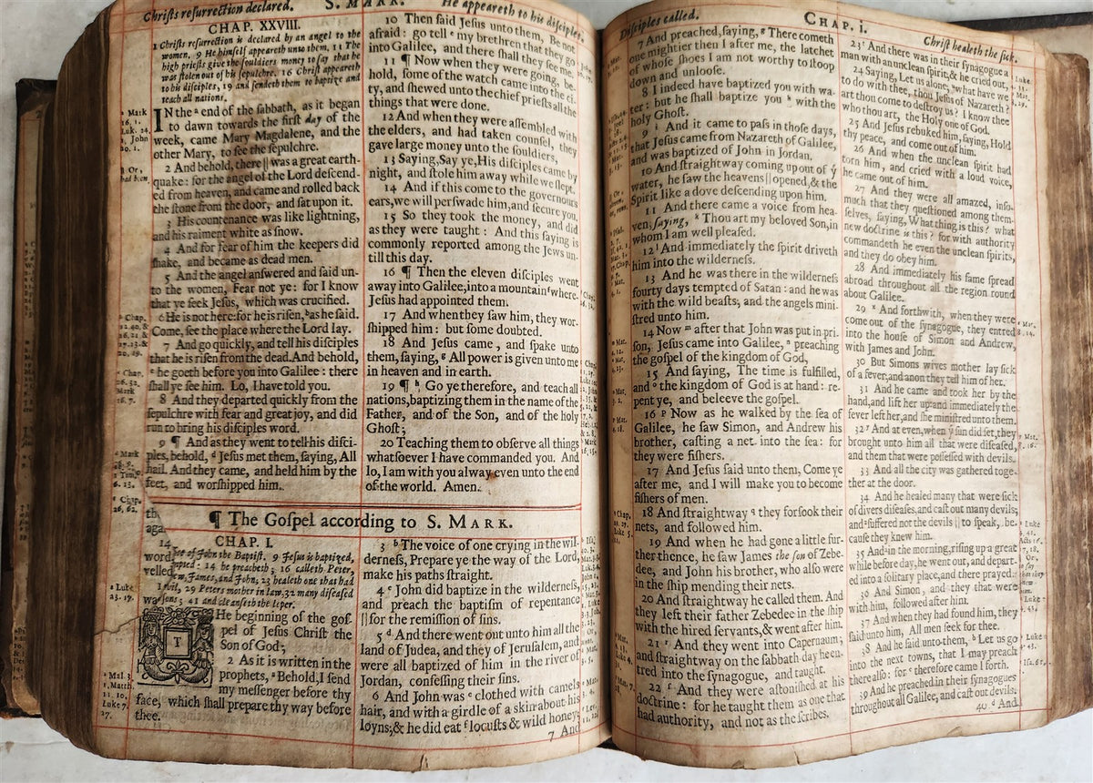 1677 BIBLE in ENGLISH antique King James version CAMBRIDGE 17th CENTURY