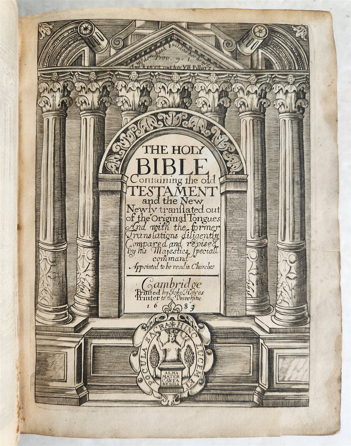 1682 BIBLE in ENGLISH antique King James version CAMBRIDGE John Hayes 17th CENT.