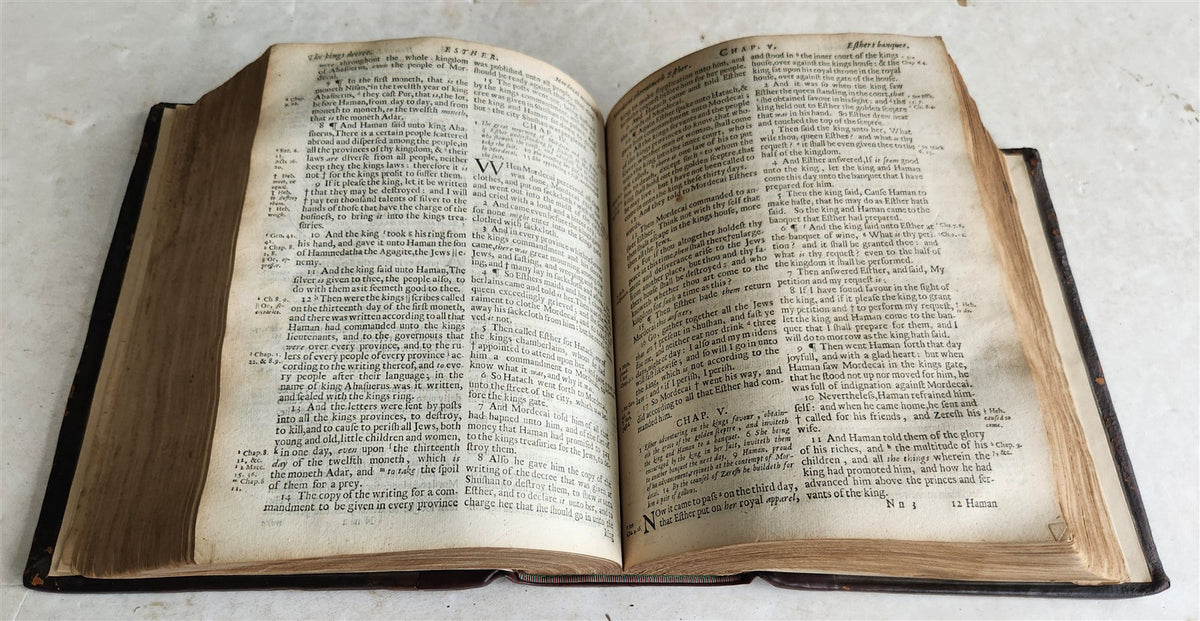 1682 BIBLE in ENGLISH antique King James version CAMBRIDGE John Hayes 17th CENT.