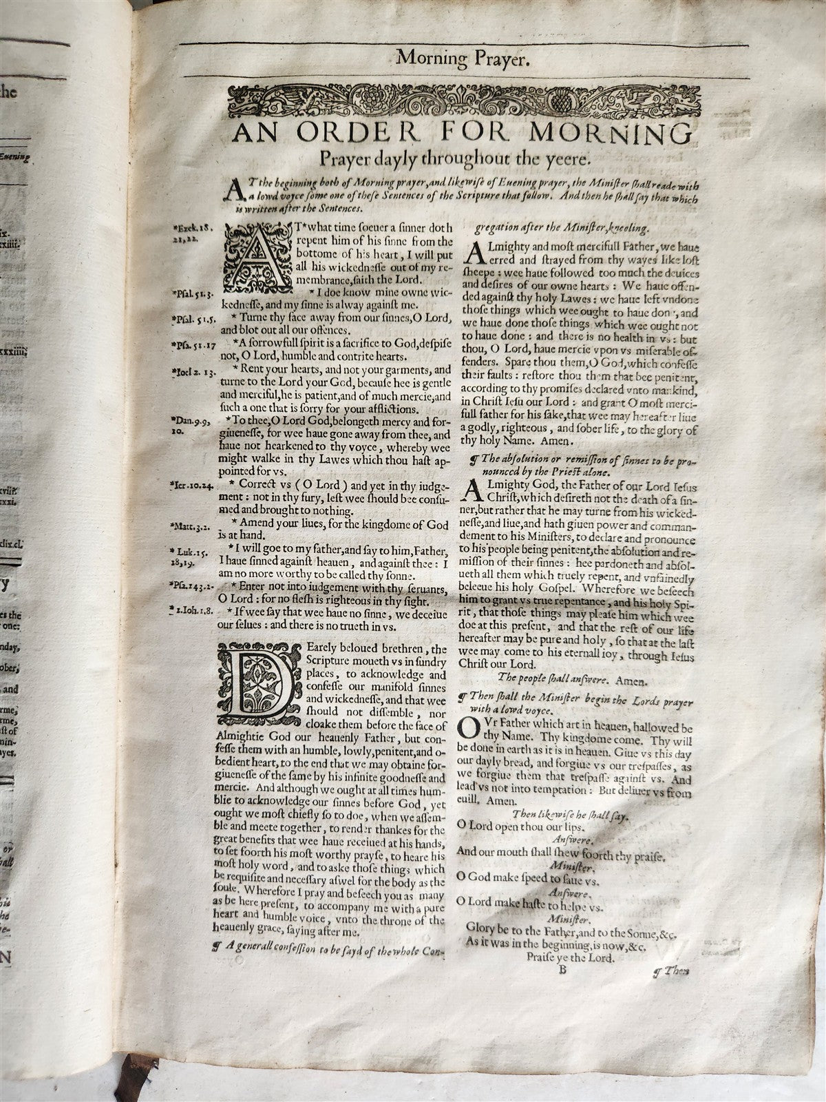 1633 BOOK of COMMON PRAYER London Robert Barker & Assignes of John Bill ANTIQUE