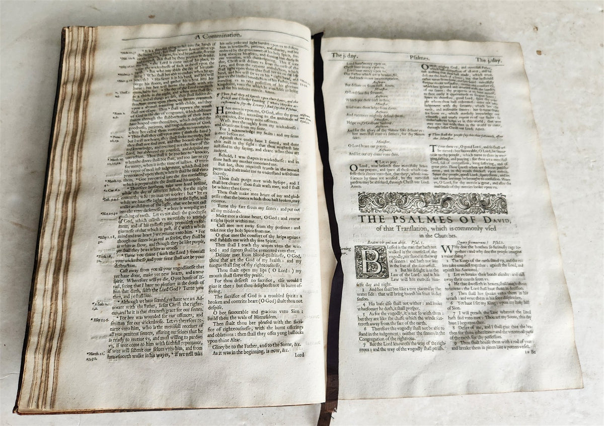 1633 BOOK of COMMON PRAYER London Robert Barker & Assignes of John Bill ANTIQUE