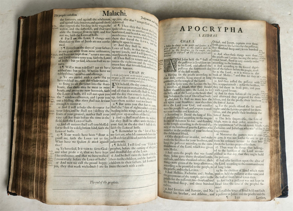1685 BIBLE in ENGLISH MASSIVE FOLIO 17th century ANTIQUE