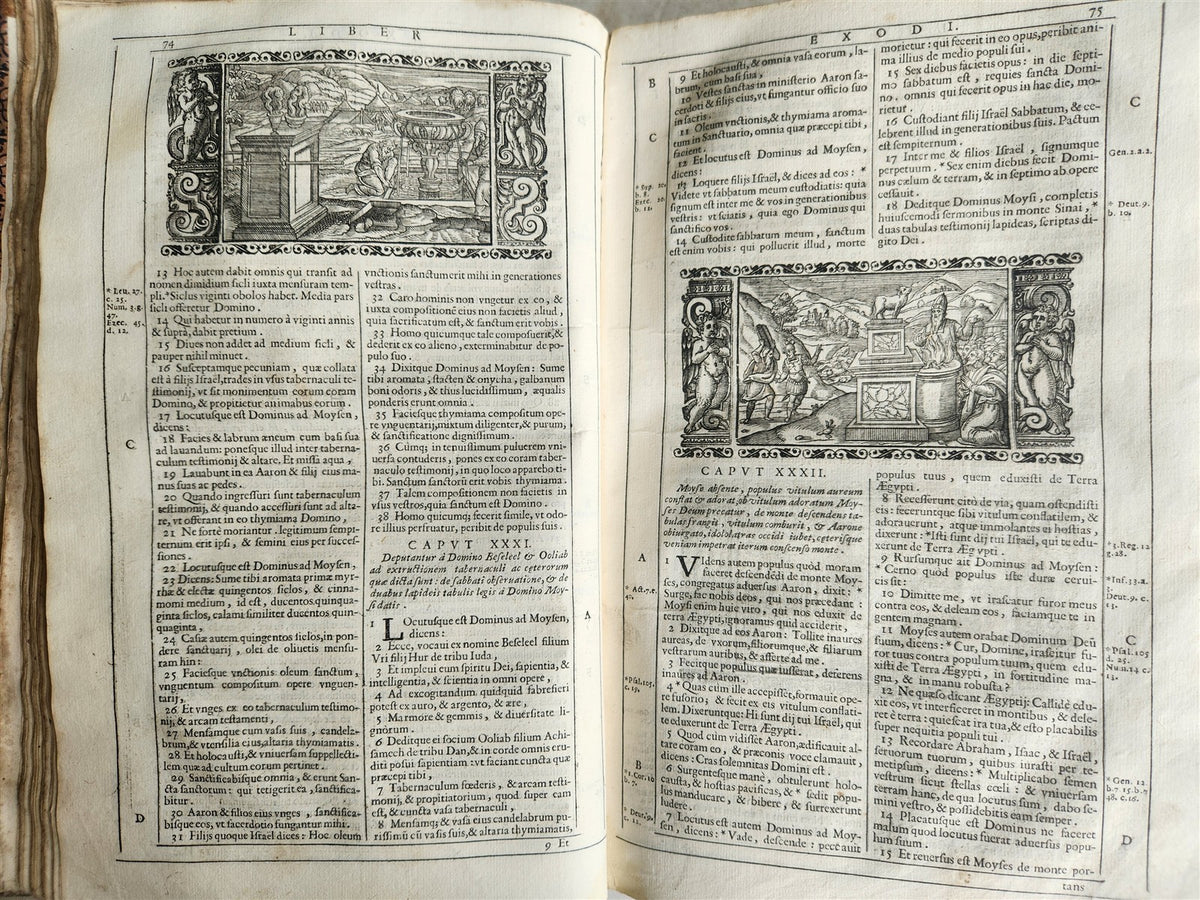 1688 BIBLE in LATIN ILLUSTRATED FOLIO 17th century ANTIQUE printed in VENICE