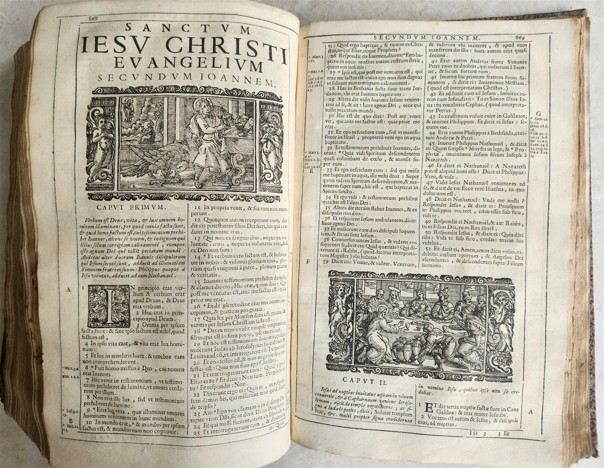 1688 BIBLE in LATIN ILLUSTRATED FOLIO 17th century ANTIQUE printed in VENICE