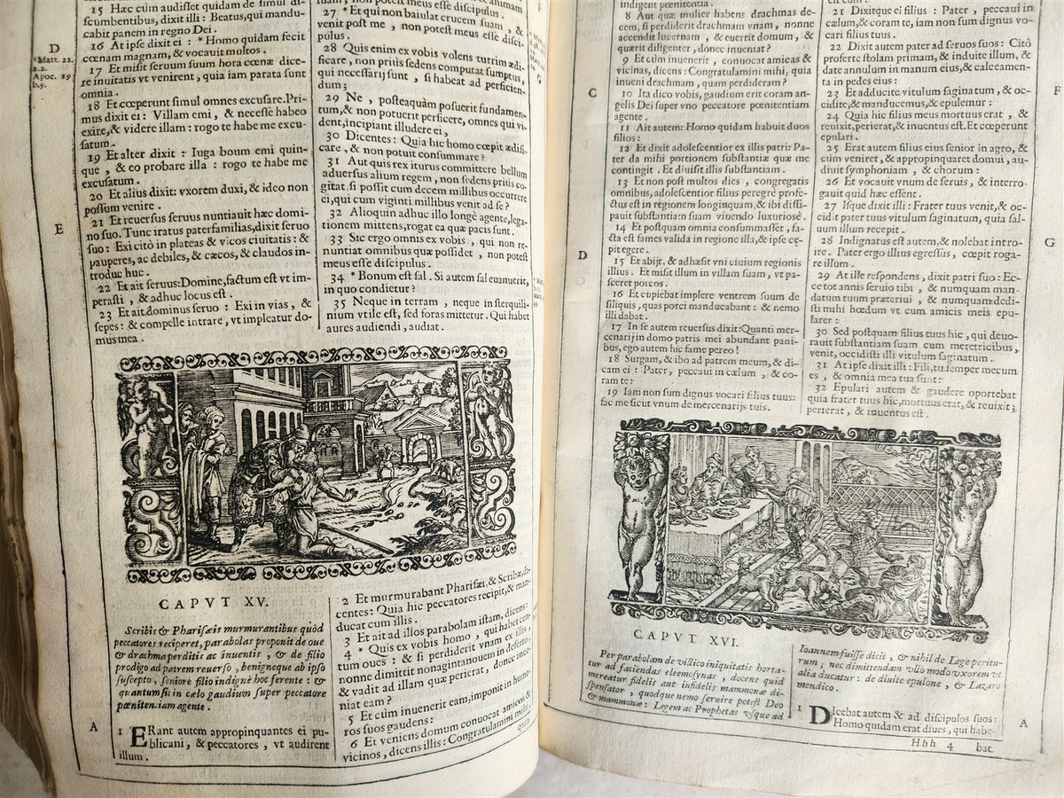 1688 BIBLE in LATIN ILLUSTRATED FOLIO 17th century ANTIQUE printed in VENICE