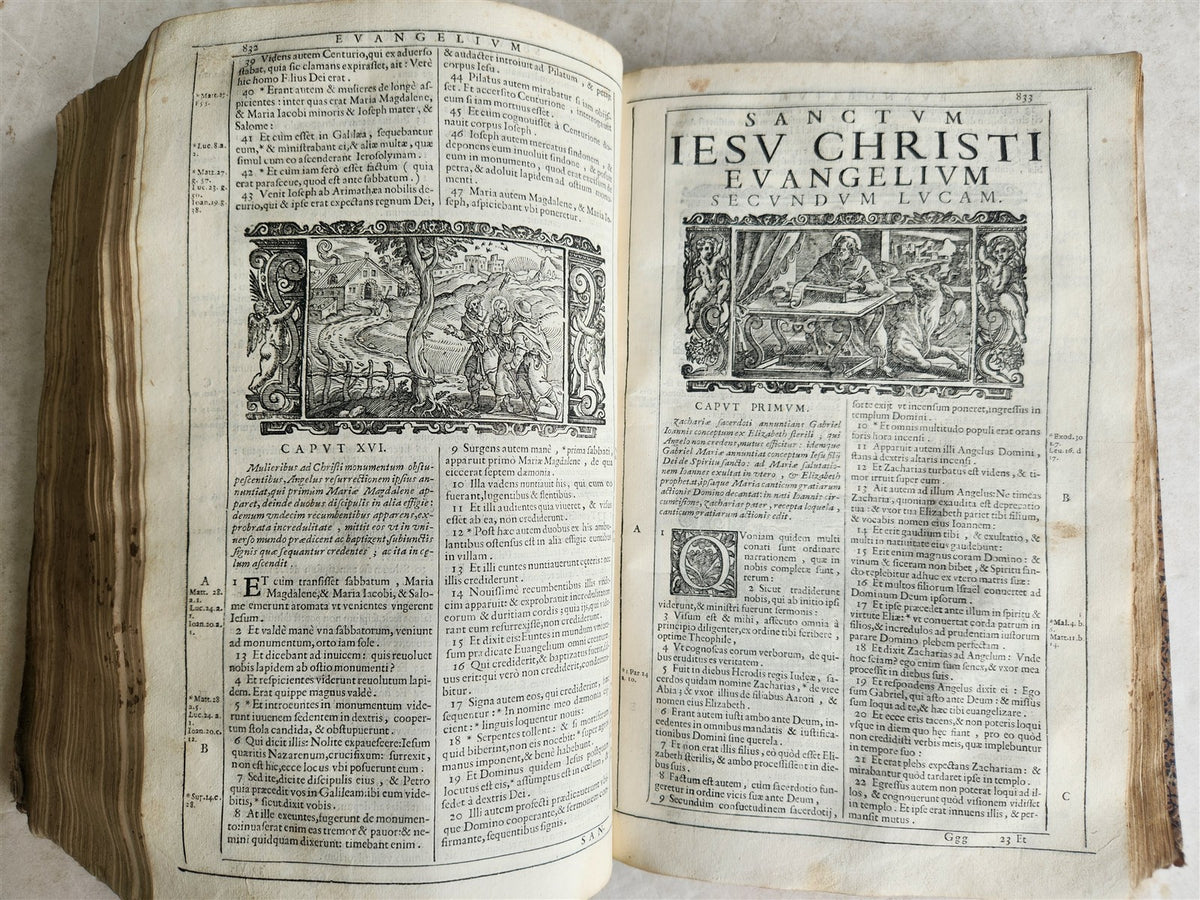 1688 BIBLE in LATIN ILLUSTRATED FOLIO 17th century ANTIQUE printed in VENICE