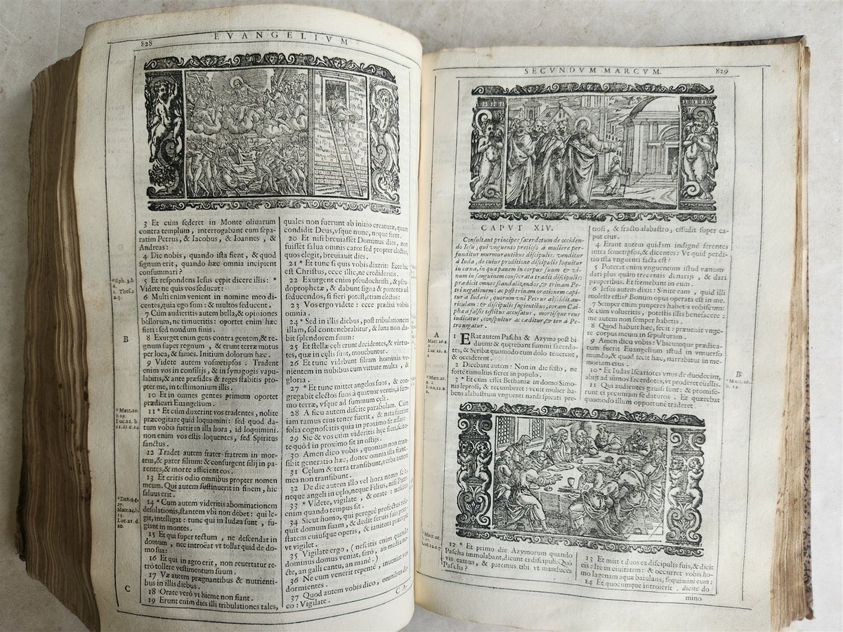 1688 BIBLE in LATIN ILLUSTRATED FOLIO 17th century ANTIQUE printed in VENICE