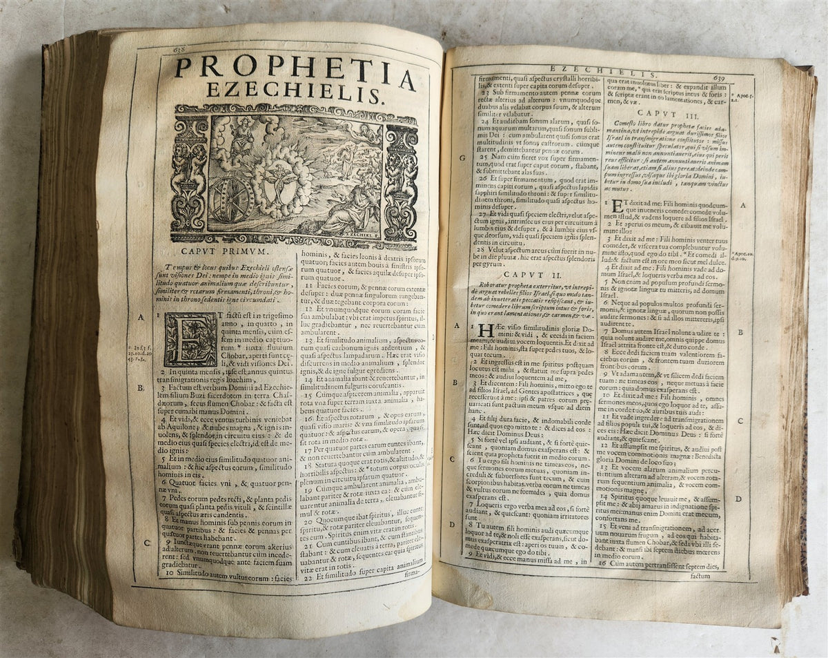 1688 BIBLE in LATIN ILLUSTRATED FOLIO 17th century ANTIQUE printed in VENICE