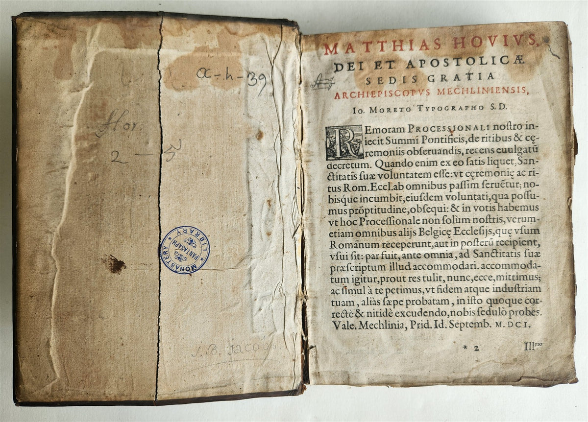 1600s PROCESSIONALE 17th century ANTIQUE music notes ANTIPHONAL