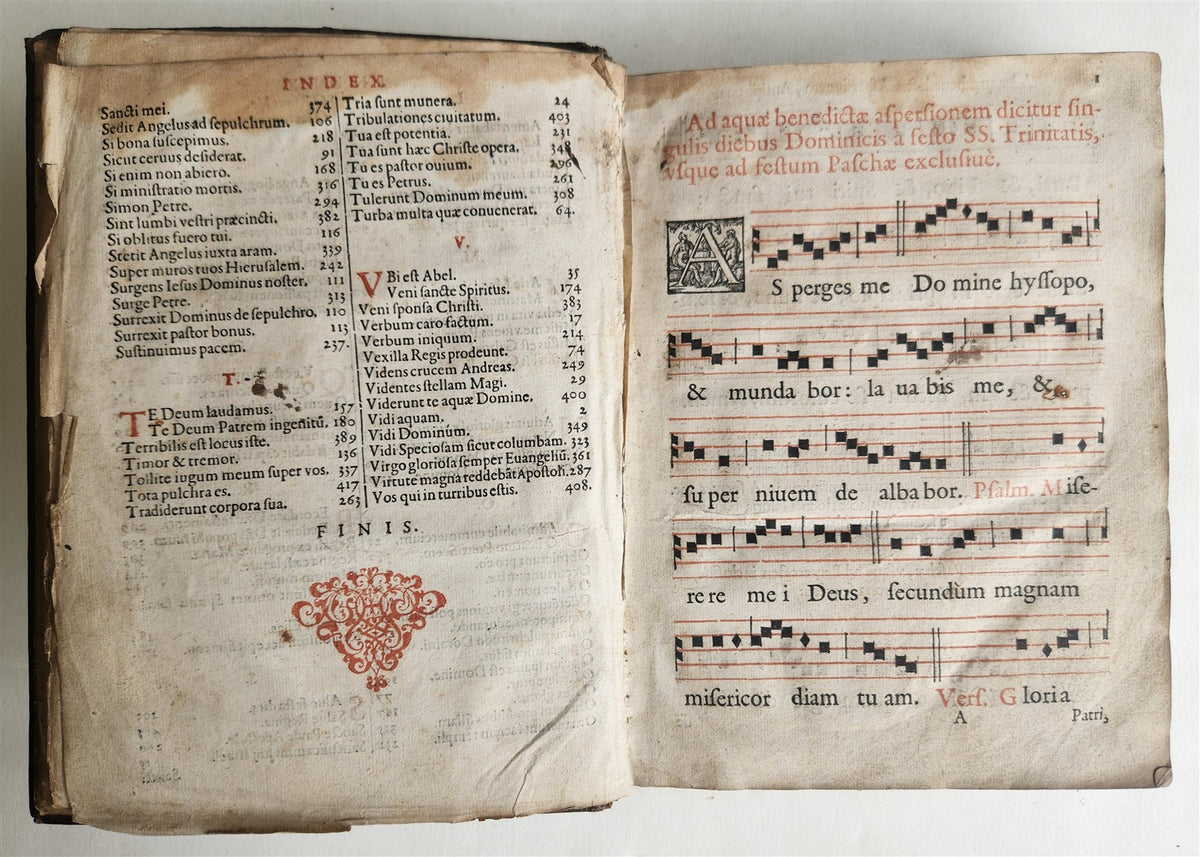 1600s PROCESSIONALE 17th century ANTIQUE music notes ANTIPHONAL