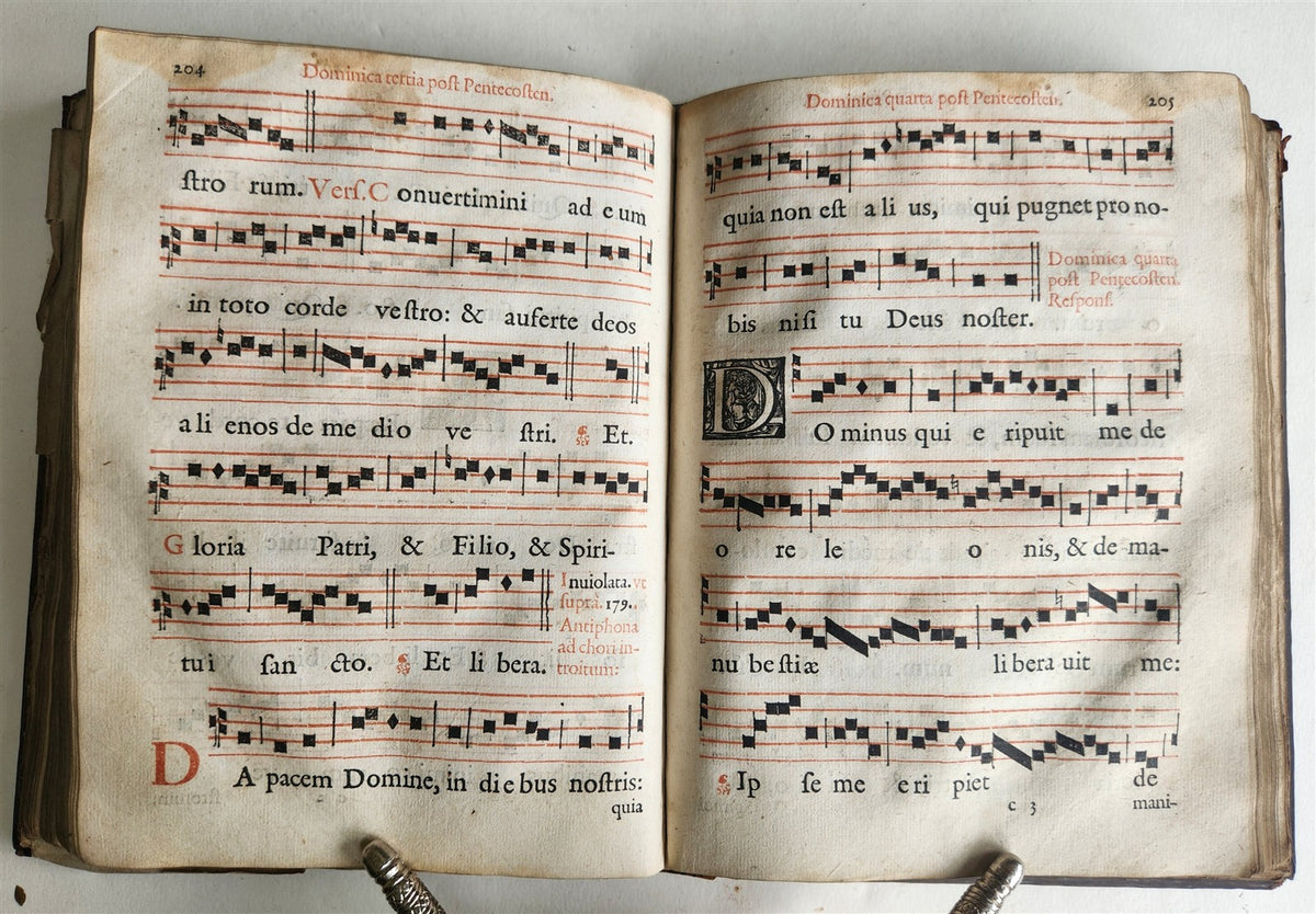 1600s PROCESSIONALE 17th century ANTIQUE music notes ANTIPHONAL