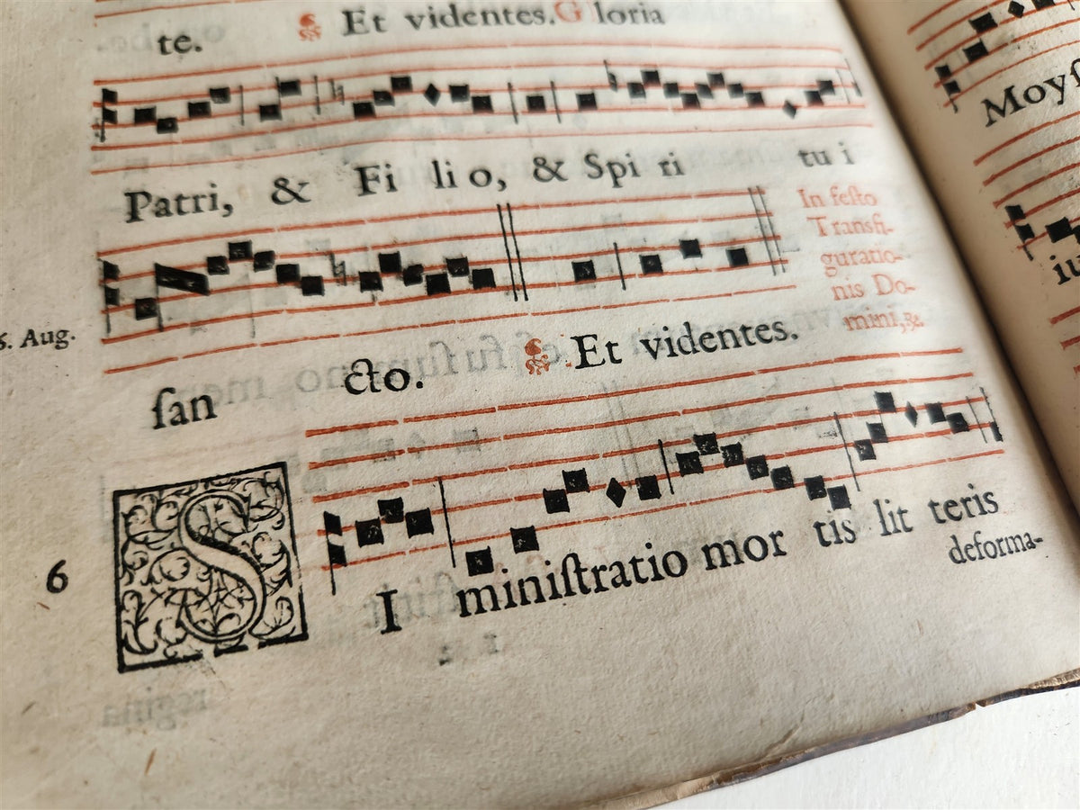 1600s PROCESSIONALE 17th century ANTIQUE music notes ANTIPHONAL