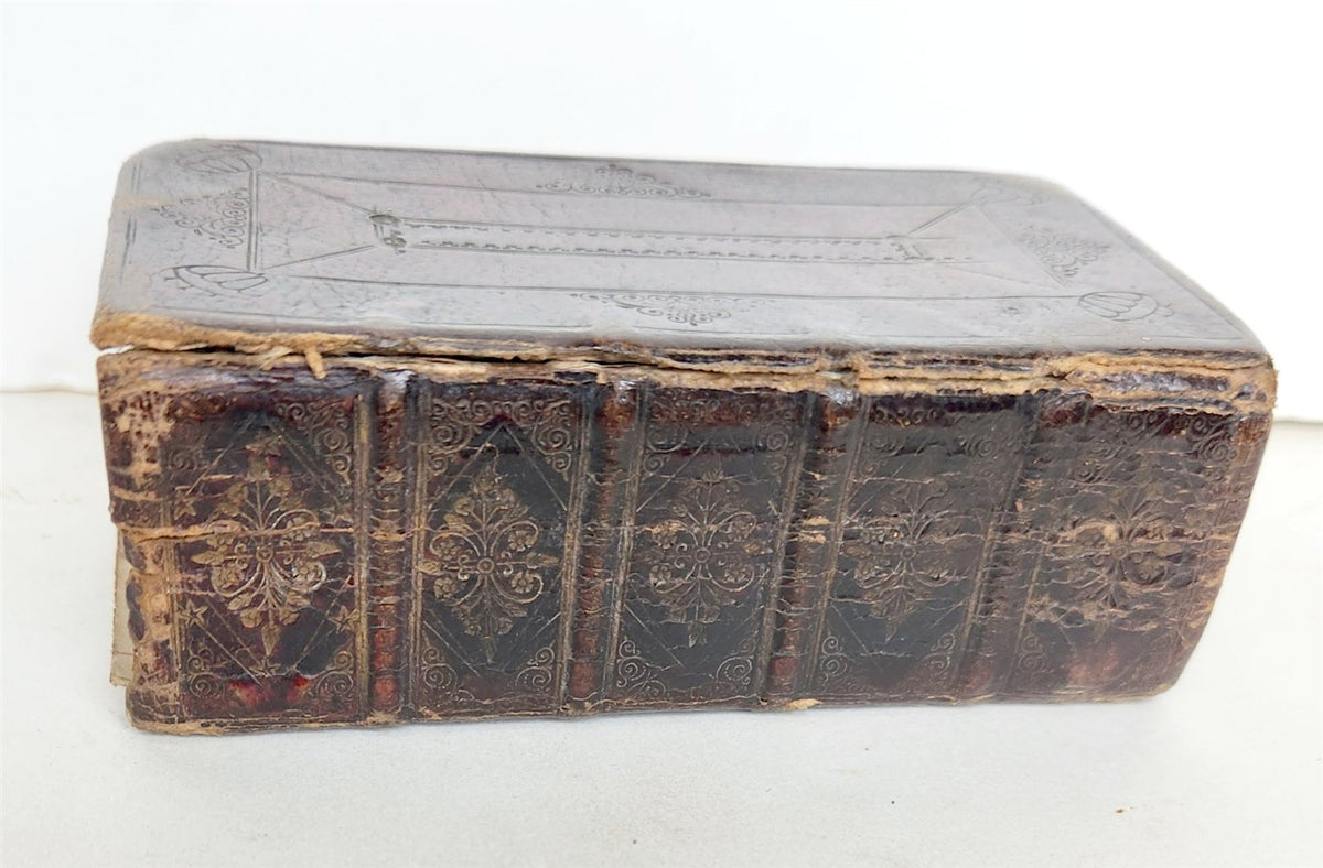 1658 BIBLE in ENGLISH OLD & NEW TESTAMENT antique ORIGINAL BINDING pocket size