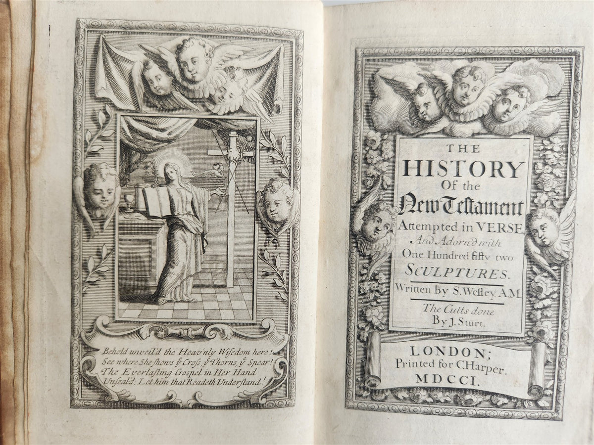 1701 HISTORY of NEW TESTAMENT in ENGLISH antique ILLUSTRATED by J. STURT bible