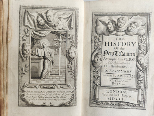 1701 HISTORY of NEW TESTAMENT in ENGLISH antique ILLUSTRATED by J. STURT bible
