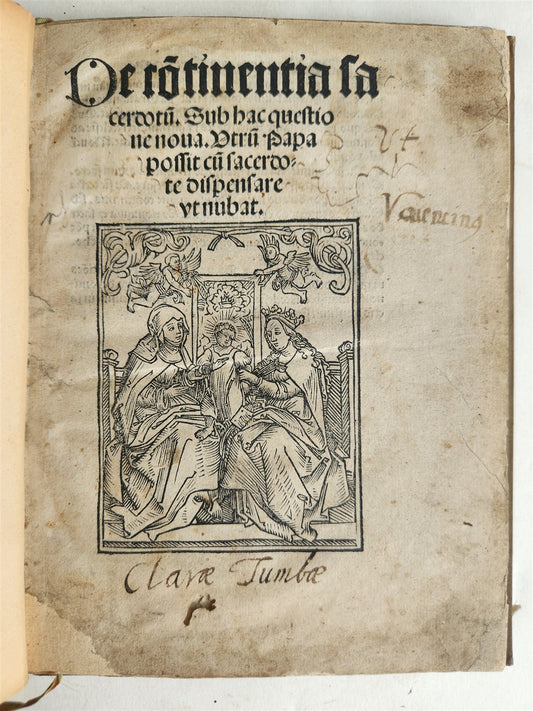1510 POST INCUNABULA antique WHETHER POPE CAN DISPENCE A PRIEST TO GET MARRIED
