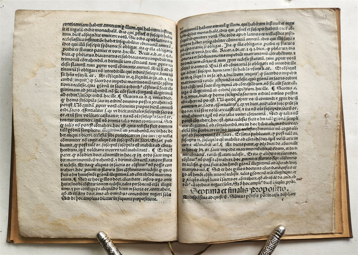 1510 POST INCUNABULA antique WHETHER POPE CAN DISPENCE A PRIEST TO GET MARRIED