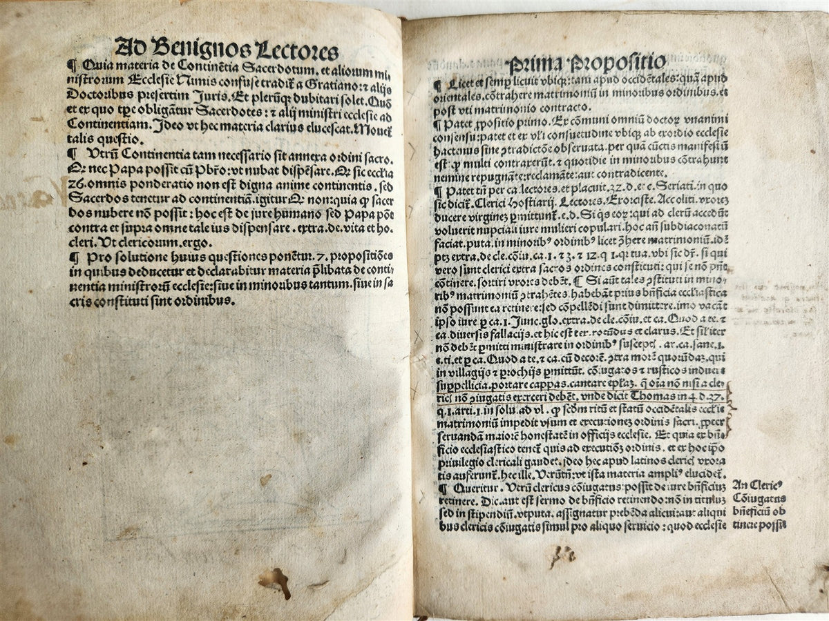 1510 POST INCUNABULA antique WHETHER POPE CAN DISPENCE A PRIEST TO GET MARRIED