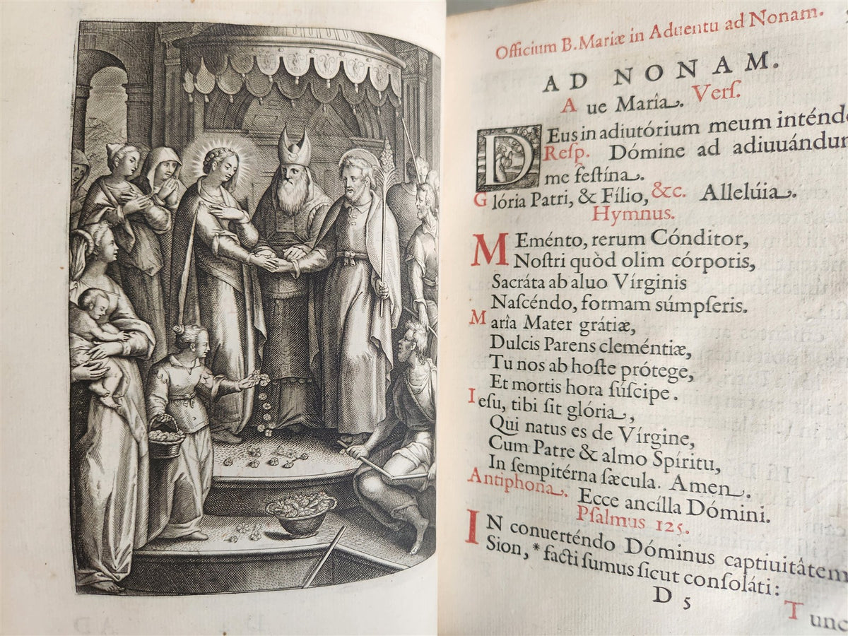 1652 PSALMS & PRAYERS DEDICATED to VIRGIN MARY antique PLANTIN PRESS